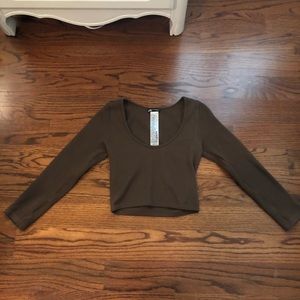 contour collection brown Zara crop top